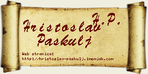Hristoslav Paskulj vizit kartica